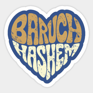 Baruch Hashem Heart Sticker